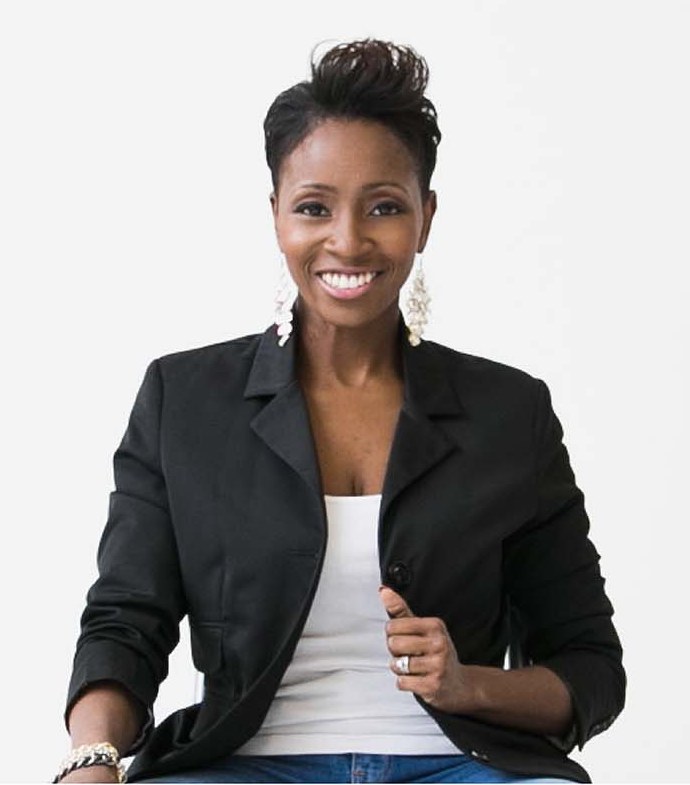 Karen Donaldson smiling, in a black blazer